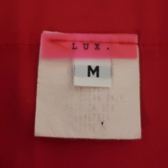 SOLD โ Lux Vintage Fire Engine Red Satin Strapless Midi Evening Cocktail Dress - Picture 6 of 6